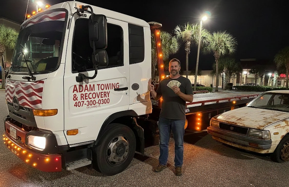 Cash For Cars Service by Adam Towing & Recovery in Sand Lake, FL
